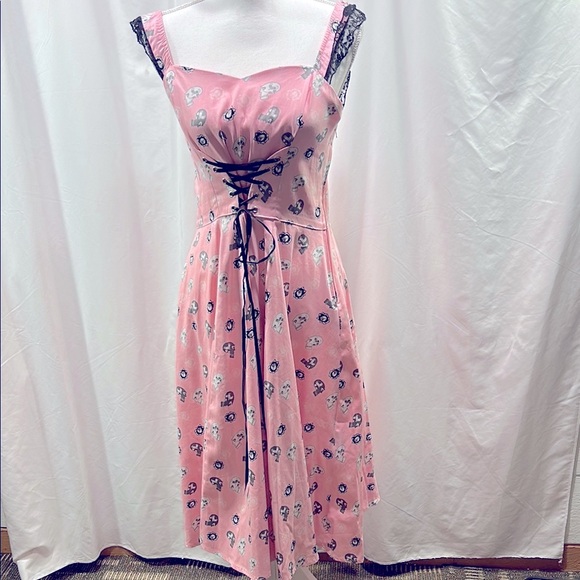Heart and Roses London Dresses & Skirts - Hearts & Roses Dress Midi Sweetheart Corset Sleeveless Black Skulls & Roses 12